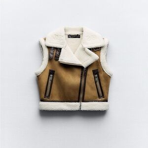 SOLD ✨💖 Zara Crop Shearling Vest